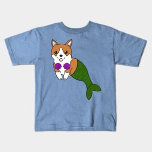 Corgi Dog Mermaid Kids T-Shirt